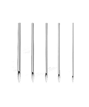 EDOBLUE Pack of 50 Ear Nose Piercing Needles Disposable Piercing Needles Mixed Hollow Needles 12G 14G 16G 18G 20G Stainless Steel for Ear Eyebrow Lip Navel Piercing Supplies