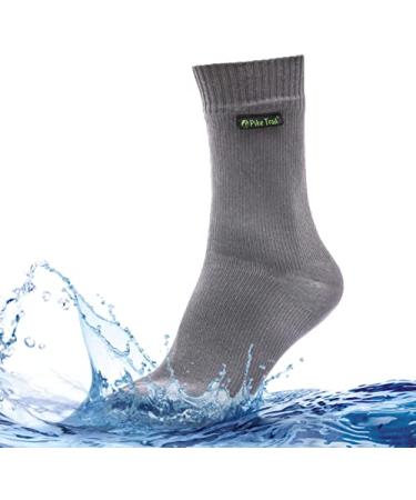 Pike Trail 100% Waterproof Breathable Socks for Hiking Trekking Wading Fishing Overcast Grey Medium