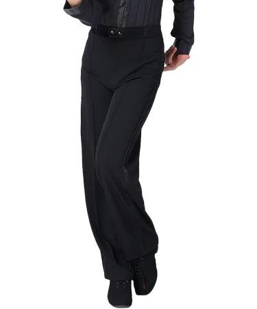 Libaobaoyo Boys Black Latin Ballroom Dance Pants - Elastic Waist Performance Costume for Kids, Size 12-13 Years - Buy Online on GoSupps.com
