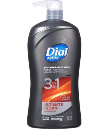 Dial Men 3in1 Body Hair & Face Wash - Ultimate Clean | 32 Fl Oz (Pack of 2) - International Shipping Available - Buy Online on GoSupps.com