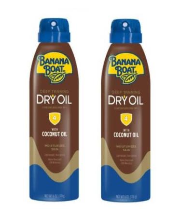 Skin care Deep Tanning Dry Oil Clear Spray Sunscreen SPF-4 6 fl oz (2 Pack)