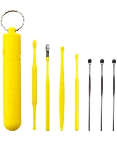 Portable Ear Cleaner Stainless Steel Ear Spoon Set Stainless Steel Ear Wax Remover Reusable Stainless Steel Ear Wax Remover Set Ear Wax Easily Removed Ideal for Personal and Home Use(Yellow) - Buy Online on GoSupps.com