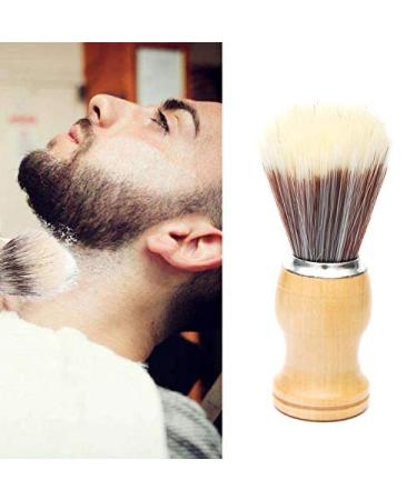 Men's Shaving Brush Set - 2 Pack with Wooden Handle & Soft Nylon Hair | Facial Razor & Makeup Brush Tools - Buy Online on GoSupps.com