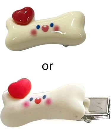 AJTUTUS Cute Heart&Bone Shape Hairpins Hot Girls Duckbill Hair Clip Spring Hair Clip for Woman Ponytail Side Hair Clip - Buy Online on GoSupps.com