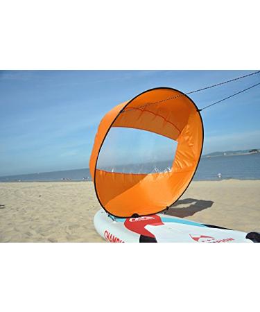 AUNAZZ/Downwind Wind Sail Kit 42 inches Kayak Canoe Accessories, Easy Setup & Deploys Quickly, Compact & Portable Orange