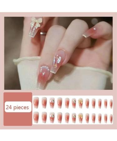 Noapasa 24 Pcs Pink Press on Nails Short Glossy Fake Nails False Nails with Soft Gel for Women and Girls Piece Set (Pink) - Buy Online on GoSupps.com
