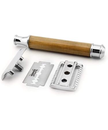 Jag Razor - Sustainable Bamboo Handle Double-Edged Wet Razor for Men & Women | Elegant Case | Eco-Friendly Shaving - Buy Online on GoSupps.com