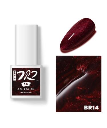 DERIZI 60 Colors Gel Nail Polish Semipermanant Nail Polish Varnish Semi-Permanent Varnish UV Nail Gel Primer Soak Off Nail Art - (Color: BR14-8ml)