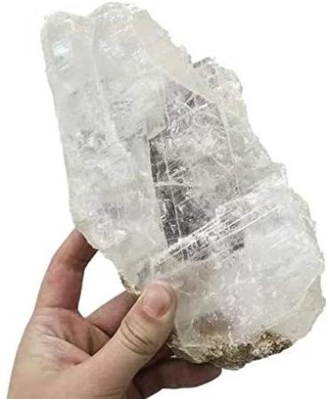 Natural raw Quartz Gypsum White Clear Selenite Crystal Rough Stone for 1pc Obelisk - Buy Online on GoSupps.com
