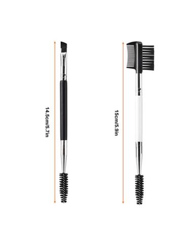 2PCS Professional Eyebrow Brush Set - Double Ended Angled Brush for Women & Girls | Portable Mascara Applicator | International Shipping Available - Buy Online on GoSupps.com