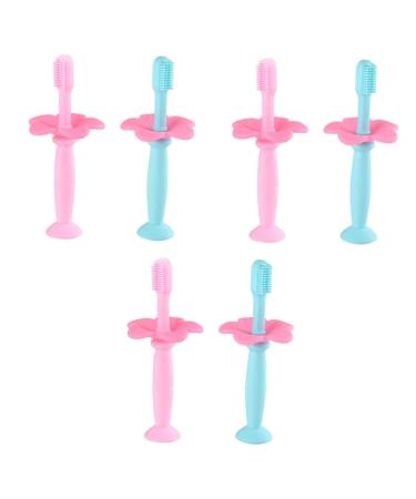 Fomiyes 6 STK baby training toothbrush fingerbrush man toothbrushes for children travel toilet article baby toothbrush bristle toothbrush baby toothbrush for oral care protection