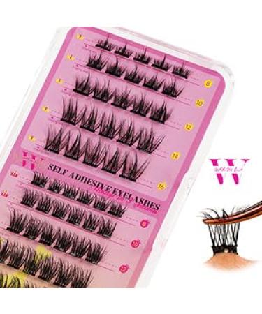 Self-Adhesive Lash Clusters - 55Pcs Eyelash Extensions Mix 8-16mm | Wispy DIY Eyelash Kit for Home Makeup by W(02 - Buy Online on GoSupps.com