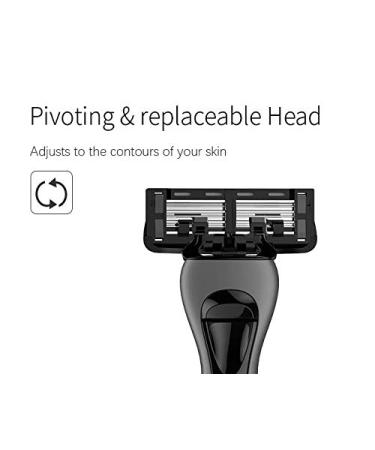 Shaving Razor Gift Pack - 6 Blade Design Swedish Stainless Steel Metal Handle with Rubber Grip - Perfect Gift for Smooth Shaving - Buy Online on GoSupps.com