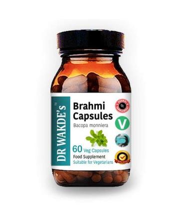 DR WAKDE'S Brahmi Capsules (Bacopa Monniera 60 Veg Caps Ayurvedic Supplement Vegan Herbal Natural)