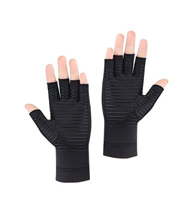 LTXB Arthritis Gloves for Women for Pain Fingerless Compression Copper Gloves for Arthritis Hand Carpal Tunnel Swelling Joint Pain Relief Gloves for Typing Gamping Small