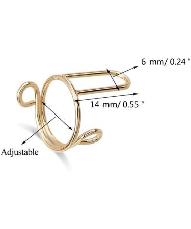 PLCPDM 10 Pack Adjustable Finger Nail Art Finger Rings Women Girl Jewelry Nail Rings Adjustable Fingertip Rings Copper Material Gold-color - Buy Online on GoSupps.com
