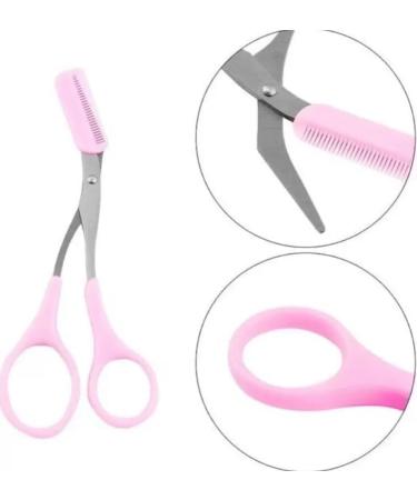 Professional Eyebrow Scissors with Comb - Stainless Steel Precision Trimmer for Men and Women - Small Grooming Tool - Buy Online on GoSupps.com