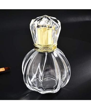 50ml Empty Glass Perfume Spray Atomiser Gold Crystal Cap Oval Bottle - Buy Online on GoSupps.com