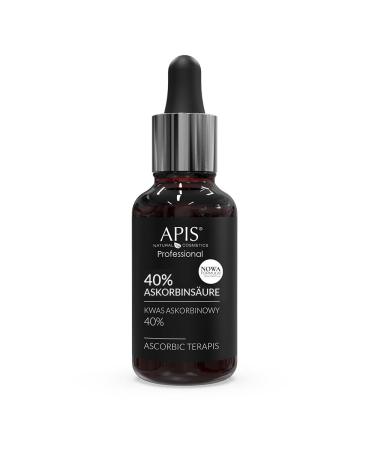 Apis Acide ascorbique 40 % - 30 ml - Nouvelle formule : s rum concentr la vitamine C claircissant hydratant anti- ge - Pour tous les types de peau