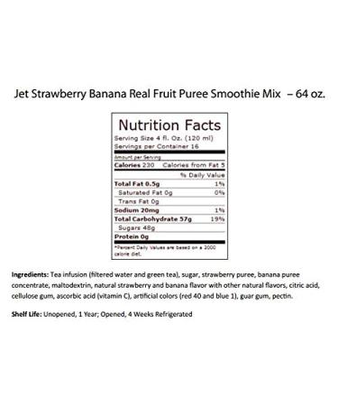 Jet Tea Strawberry Banana Smoothie Mix 64oz - Pack of 1 | Rich and Creamy Blend - Buy Online on GoSupps.com
