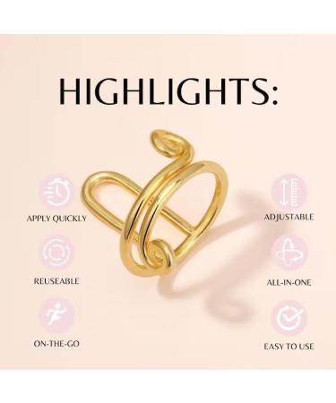 Halal Finger Nail Rings Set of 10 - Reusable and Adjustable - Gold - Buy Online on GoSupps.com
