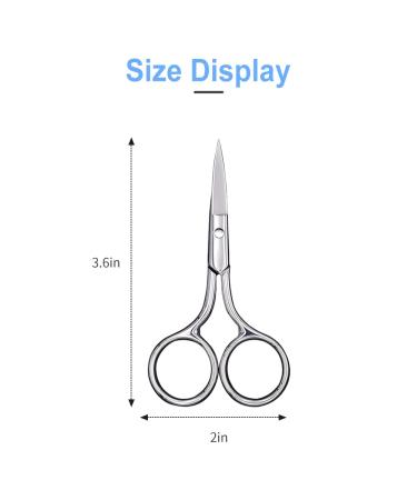 Stainless Steel Fine Tip Scissors for Eyebrows, Nose Hair, Beard, and Eyelashes - ASONTAO - Buy Online on GoSupps.com
