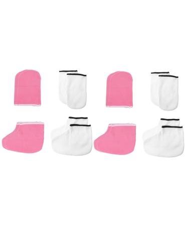 minkissy 8 Pairs Hand and Foot Mask Thickened Foot Covers Heat Preservation Gloves Skin Care Gloves Exfoliating Foot Covers Gloves Hand Spa Gloves Paraffin Wax Bath Gloves Foot Spa Covers