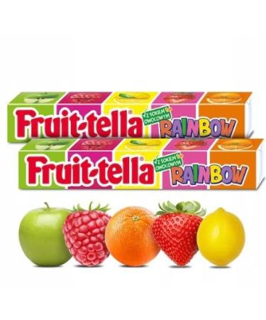 40 x Fruit Tella Rainbow Chewy Candy with Fruit Juice Delicious Tasty And Twisty Treat Gift Hamper