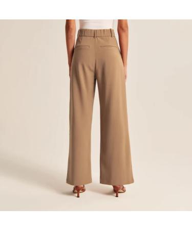 Effortless Tailored Wide Leg Pants - Women's High Waisted Casual Style - Buy Online on GoSupps.com