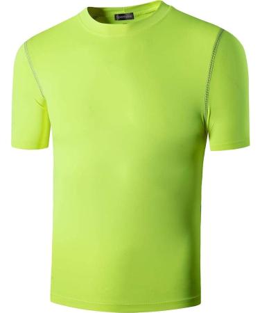 Sportides Boys Short Sleeve Dry Fit Sport Tee Shirts 3 Pack - Black + Blue + Greenyellow - Buy Online on GoSupps.com