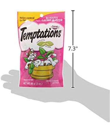TEMPTATIONS Classic Crunchy and Soft Cat Treats Blissful Catnip - Multiple Sizes - 3oz (12 Pack) - Buy Online on GoSupps.com