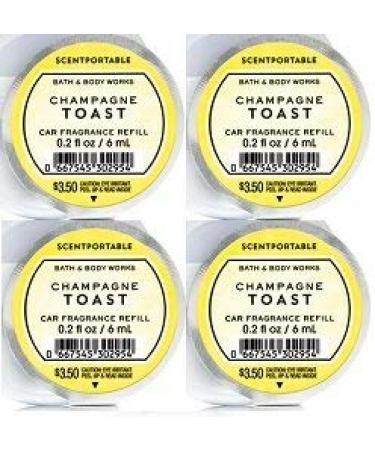 Bath and Body Works 4 Pack Champagne Toast Scentportable Fragrance Refill. 0.2 Oz