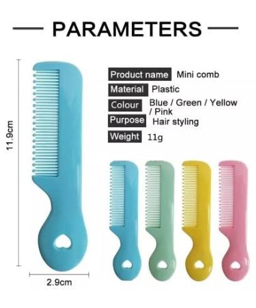 Pack of 4 Baby Round Tip Bristles Comb Set for Gentle Grooming | Ideal for Sensitive Scalp Skin | Nursery Newborn Infant Girl Boy Kids - Buy Online on GoSupps.com