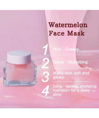 Organic Watermelon Mask - Hydrating Pore Tightening Overnight Face Mask with AHA & Hyaluronic Acid for Anti-Aging & Exfoliation - 50ml - Buy Online on GoSupps.com
