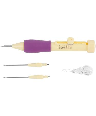 Punch Needle Embroidery Set - 3 Sizes Needle Pen Kit for DIY Craft - Threaders Sewing Knitting - Mother's Day Gift (Yellow + Purple) - Buy Online on GoSupps.com