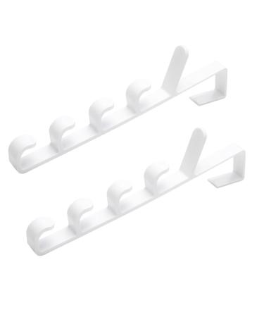 Baluue Multifunctional Clothing Rack Hangers 2pcs 5 Towel Hooks Hanging Rack Multifunction Door Hanger Multifunctional Hanger 2pcs White