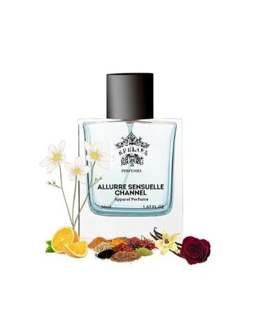 EMS Allurre Sensuelle Channel for Women | Woody Aromatic Fragrances | Long Lasting Women Perfume | Fragrance Sutaible for Any Occasion | Gift For Her 50ml 1.7fz ol