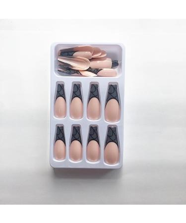 24Pcs/Set Press On Nails Halloween Black French Long CobWeb Style False Nails Acrylic Fake Nails Full Cover Nails Tips Artificial Finger Manicure Press on nails for Women and Girls - Buy Online on GoSupps.com