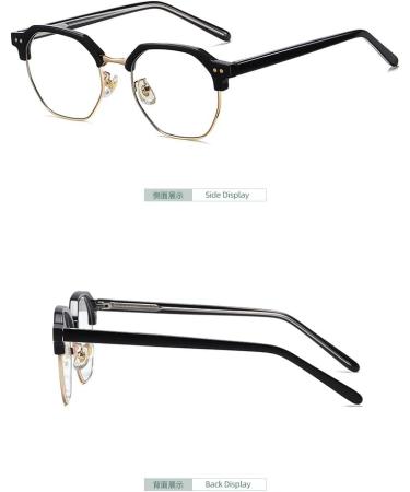 SERONI Blue Light Blocking Glasses for Men & Women - TR90 Frames UV Protection Stylish Computer & Reading Glasses 52mm - Black & Gold - Buy Online on GoSupps.com