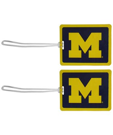 Siskiyou Sports NCAA Unisex Vinyl Luggage Tag, 2pk Michigan Wolverines One Size Blue