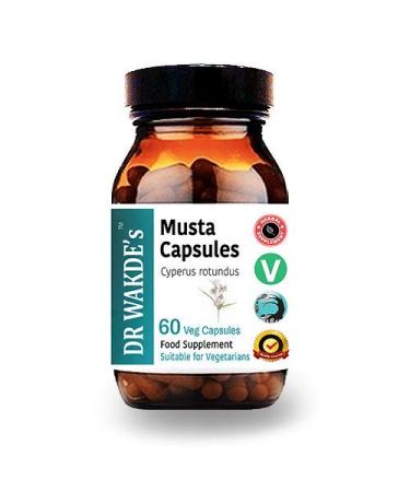 DR WAKDE S Musta Capsules (Cyperus rotundus) (60 Veg Caps Ayurvedic Supplement Vegan Herbal Natural Made in the UK)