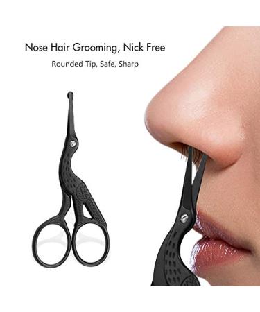 LIVINGO 3.5" Rounded Tip Vintage Stork Scissors  Professional Stainless Steel with Black Titanium Coated  Cuticle Pedicure Beauty Grooming Scissors for Eyebrow  Facial Hair  Dry Skin  Nose Hair - Buy Online on GoSupps.com