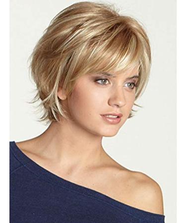 Yxshz Blonde Short Layered Wig for Women - Heat-Resistant Synthetic Full Wig with Ponytail - Natural Look - Buy Online on GoSupps.com