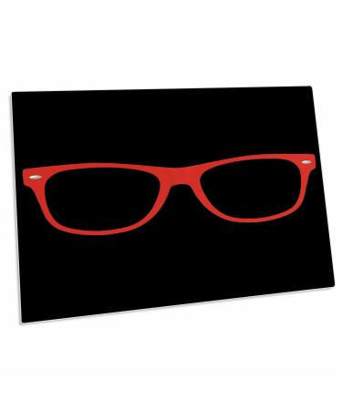 3dRose Orange Red Eye Glasses Illustration - Desk Pad Place Mats (dpd-251680-1)
