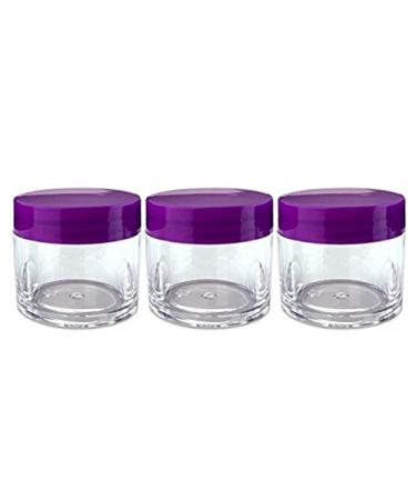 Beauticom 12 Piece Clear Acrylic Round Jars with Flat Top Lids - Perfect for Creams Lotions Makeup and Samples (Purple - Buy Online on GoSupps.com
