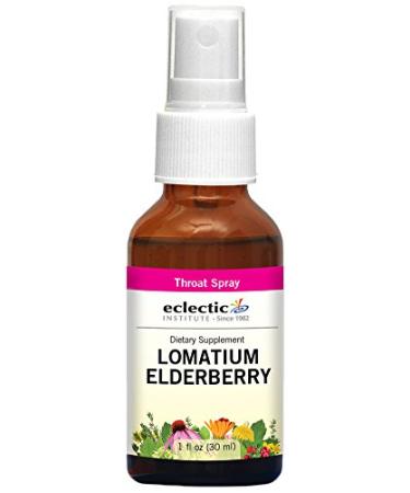 Eclectic Institute Throat Spray Lomatium Elderberry 1 fl oz (30 ml)