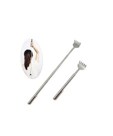 Beaupretty 2st telescopic back scratches tickle stainless steel pull-out back scratch retractable back scratch telescopic back scratches Hand back scratches Telescopic rear gripper