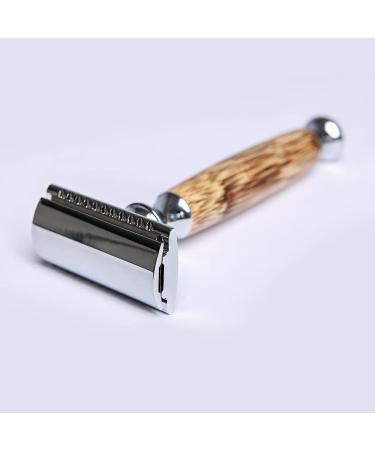 Taynie Bamboo Safety Razor - High-Quality Vintage Wet Razor for Men & Women | Includes 10 Blades - Eco-Friendly Silver Shaving Solution - Buy Online on GoSupps.com