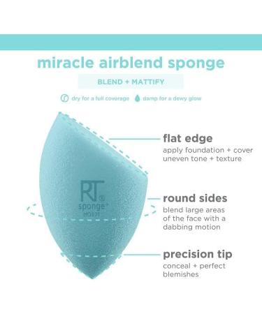Real Techniques Chroma Miracle Complexion Makeup Blending Sponge For Liquid and Cream Foundations Dewy or Matte Finish 1 Count - Buy Online on GoSupps.com