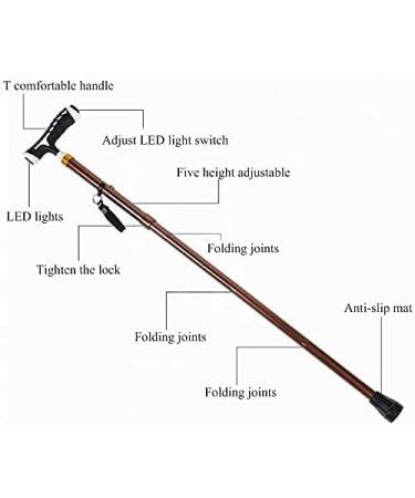 GagalU Canes Crutches Multifunctional Crutch Folding Stick Aluminum Alloy Four Foot Lamp Walking Stick Adjustable Crutches Skid Outdoor Climbing - Buy Online on GoSupps.com